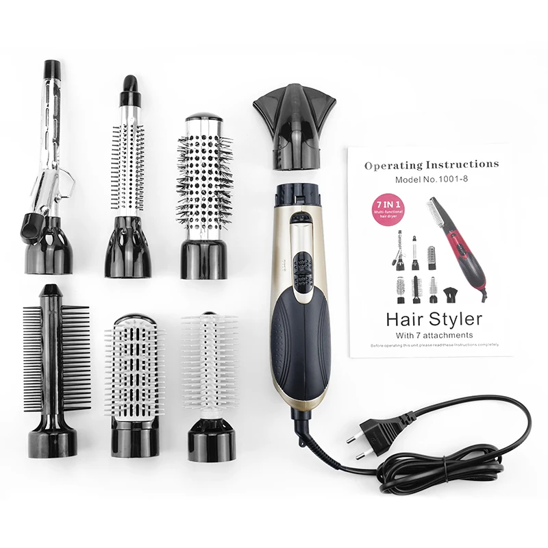 7 In 1 Multifunctional Hair Dryer Professional Hairdryer Brush Hair Blower with Difusser Hair Style Tools 220-240v 40D