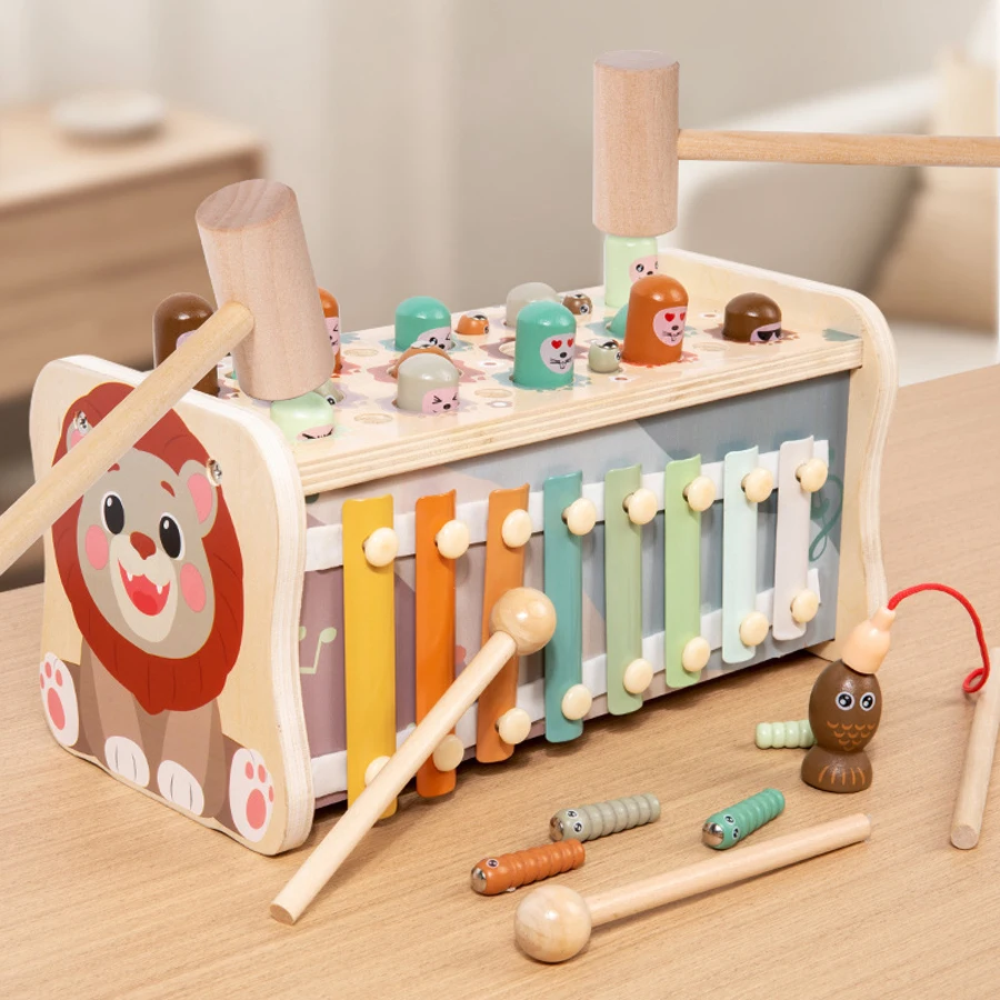 赤ちゃんのおもちゃ幼児子供木製楽しいゲームモンテッソーリアクティビティおもちゃ子供のためのモグラたたきハンマー叩くギフト