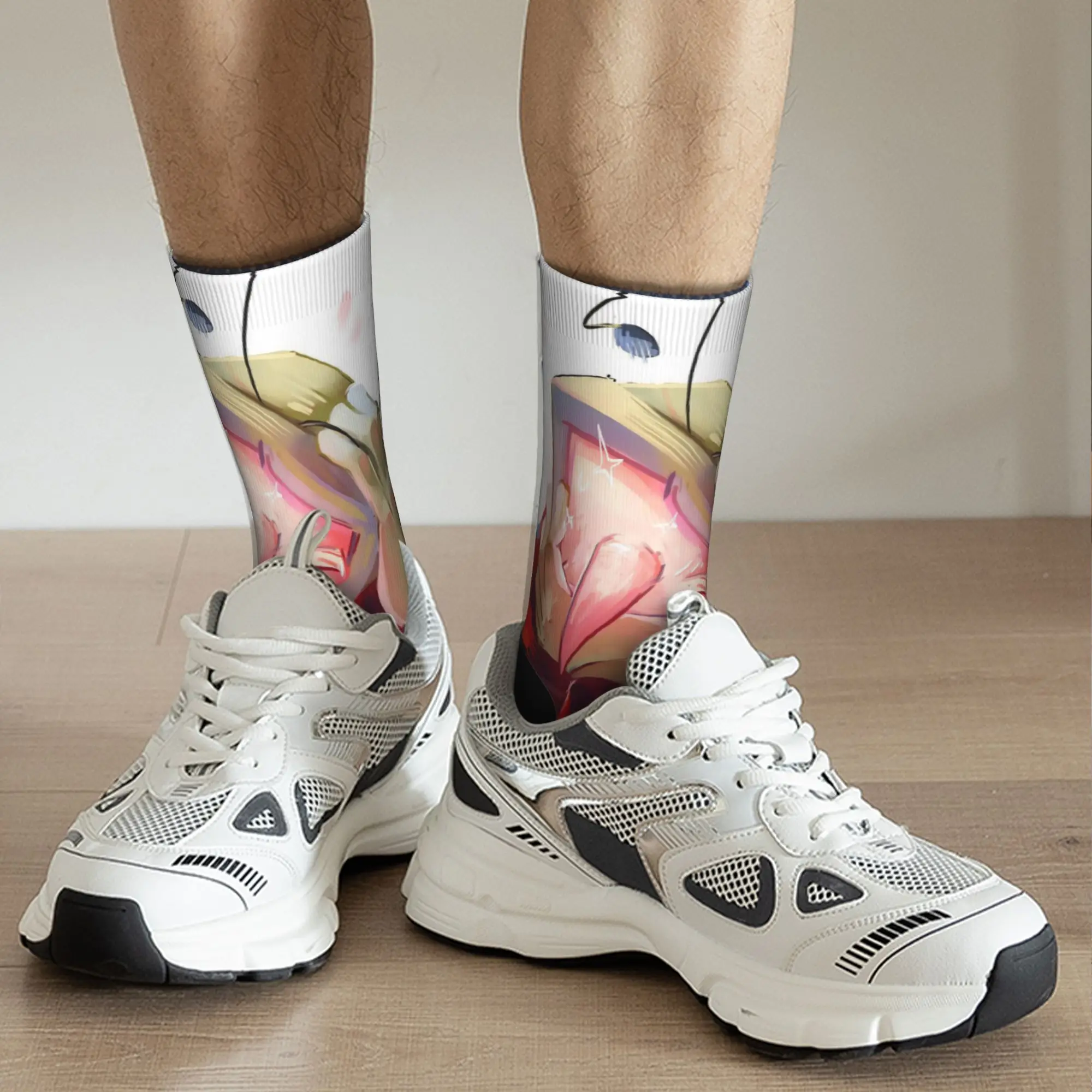 Calcetines divertidos de fútbol Tenna TV Deltarune, calcetines largos de poliéster para mujeres y hombres, transpirables