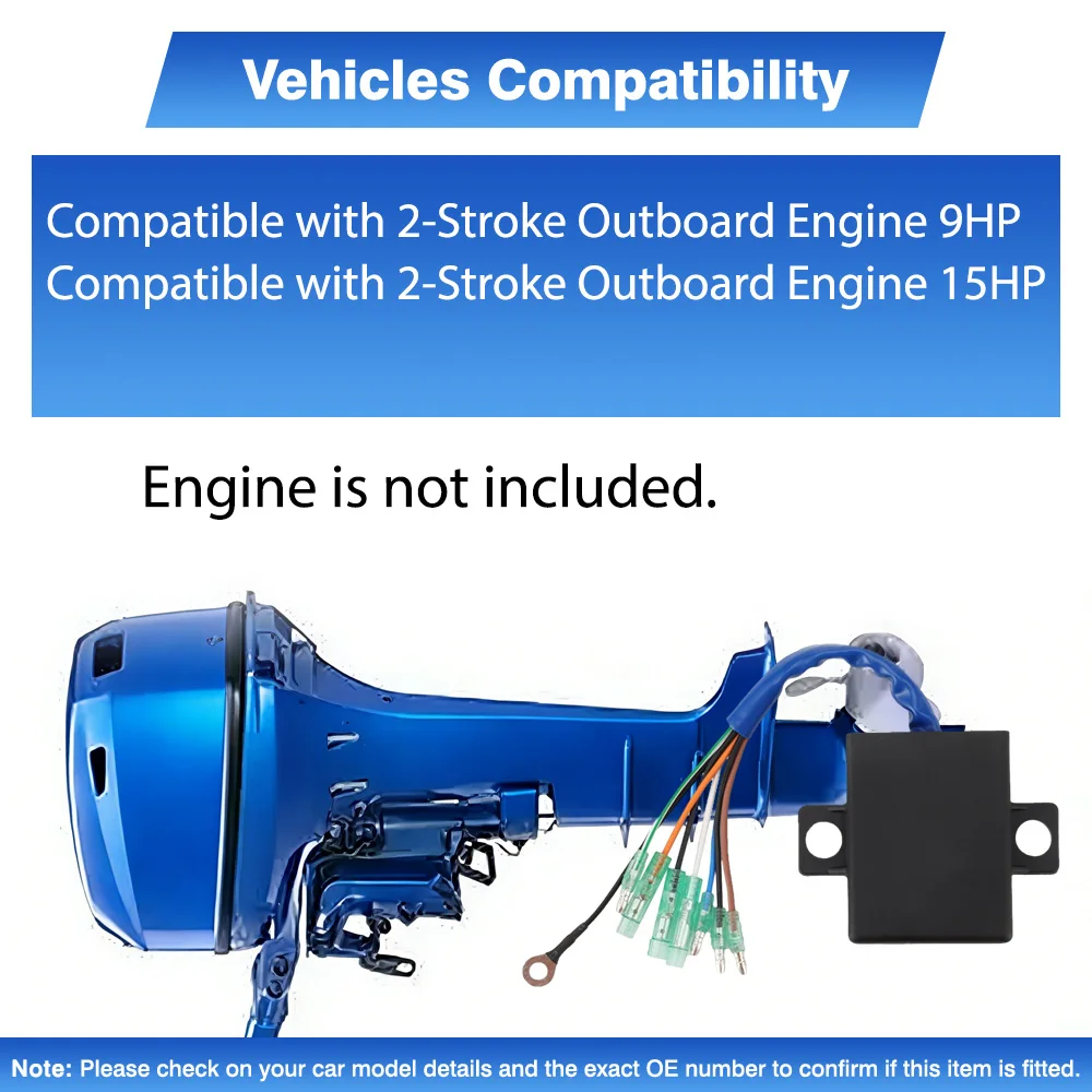 

For 2-Stroke Outboard Engine 9HP 15HP 8-Wire CDI Unit Ignition Coil Replacement Accessories 6B4-85540-00 6B4-85540-03 6B4-855408