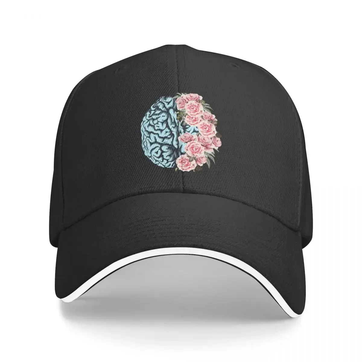 Blue Brain and pink roses, Positivity, Health, Mental, Depression, Anxiety, Mental Iliness, Matters Awareness, Ment Baseball Cap