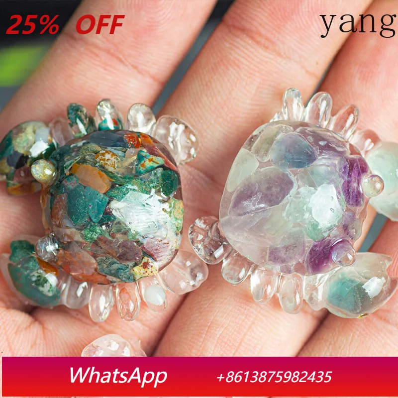 

CX resin filled crystal ornament, handmade small crab