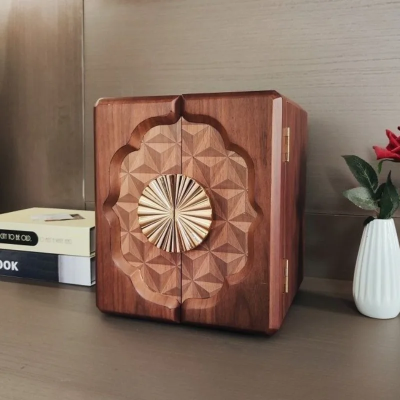 

Solid Wood Jewelry Box Black Walnut Multi-layer Luxury Jewelry Organizer Boxes Bracelet Necklace Chinese Style Wedding Gift