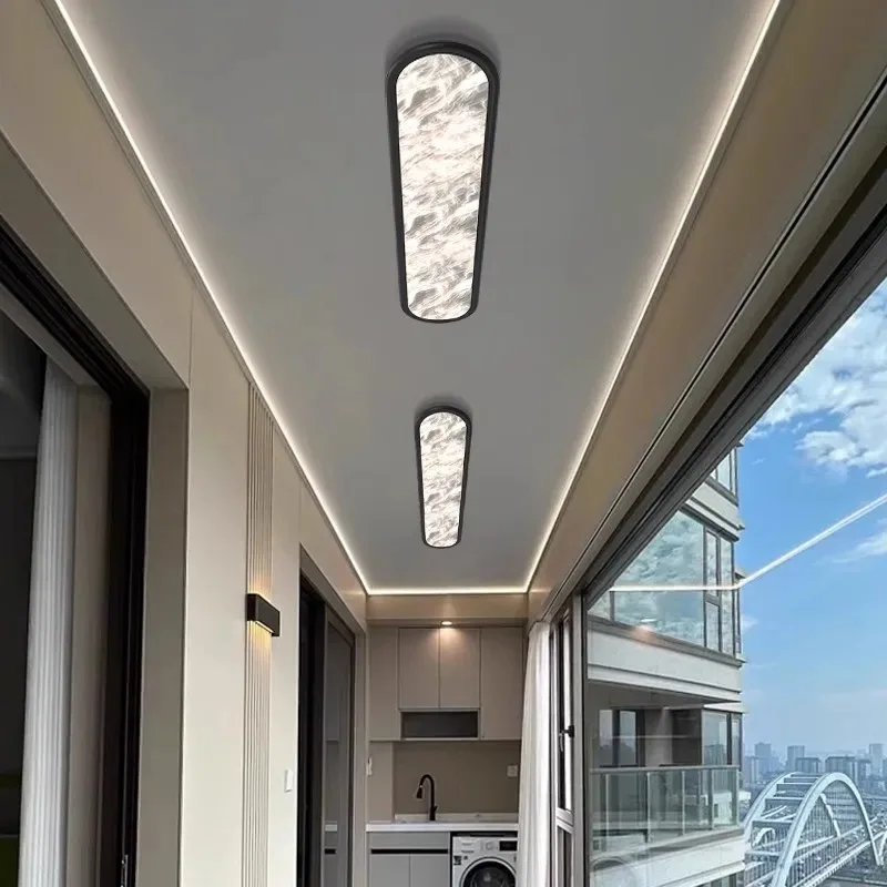 Corridor Ceiling Light Italian Minimalist Corridor Lamp Ultra-Thin Cloud Fog Entrance Porch Balcony Rectangular LED Ceiling Lamp
