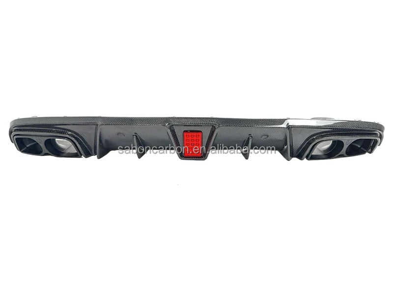 

BS style Carbon Fiber Rear Bumper Diffuser LED For Mercedes Benz C63 AMG W205 Coupe