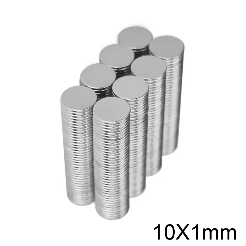 20/50/100/200/300 pces 10x1mm neodímio fino ímã forte 10mmx1mm ímã permanente 10x1mm magnético poderoso ímã redondo 10*1