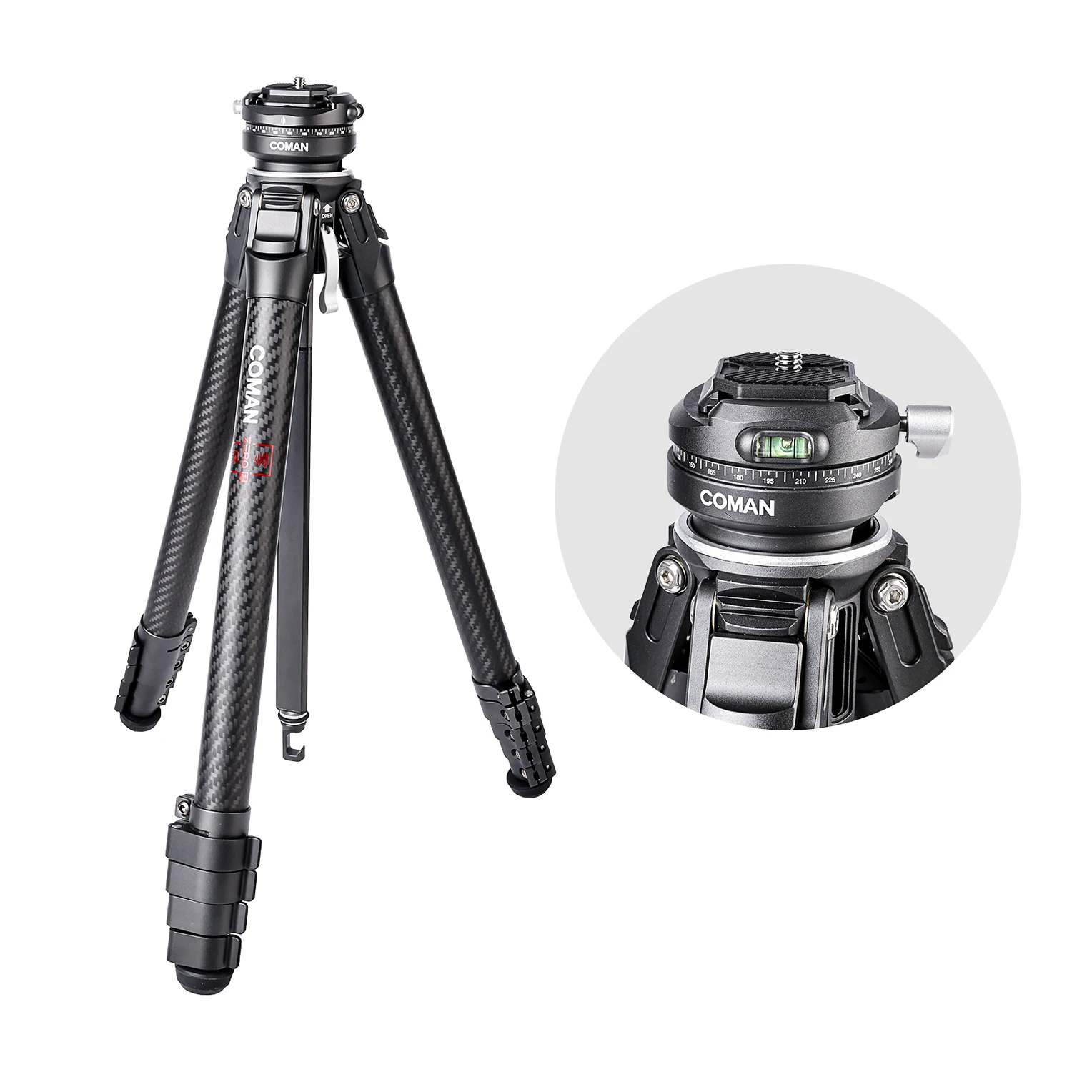 

COMAN Zero F38 Compact Carbon Fiber Tripod Lightweight Travel Tripod With F38 Quick Release Plate For Dslr Camera Photography