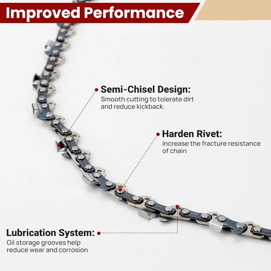 3팩 16인치 체인톱 체인 56 드라이브 링크 3/8인치 피치 0.050인치 게이지 크래프츠맨 레밍턴 그린웍스 어스와이즈 에코 라이오브에 적합