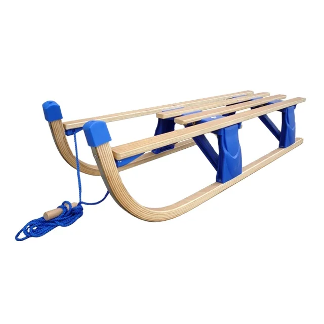 

Kids Foldable Wooden Snow Sled With Backrest