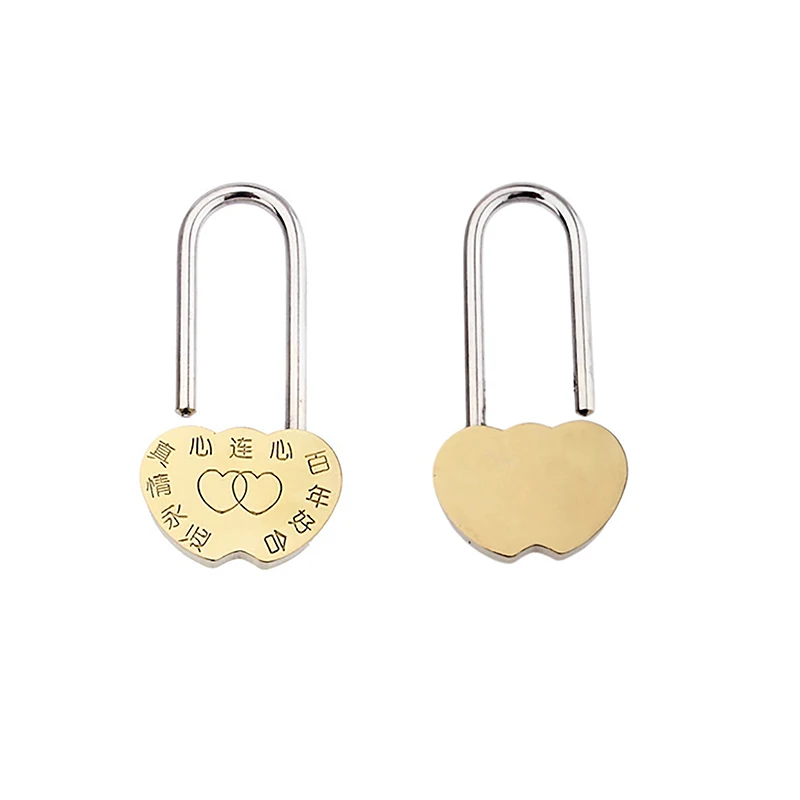 Love Lock Tourist Attraction Wishing Lock Concentric Lock Wedding Lock Cannot Be Opened Engraved Heart Lock Jewelry