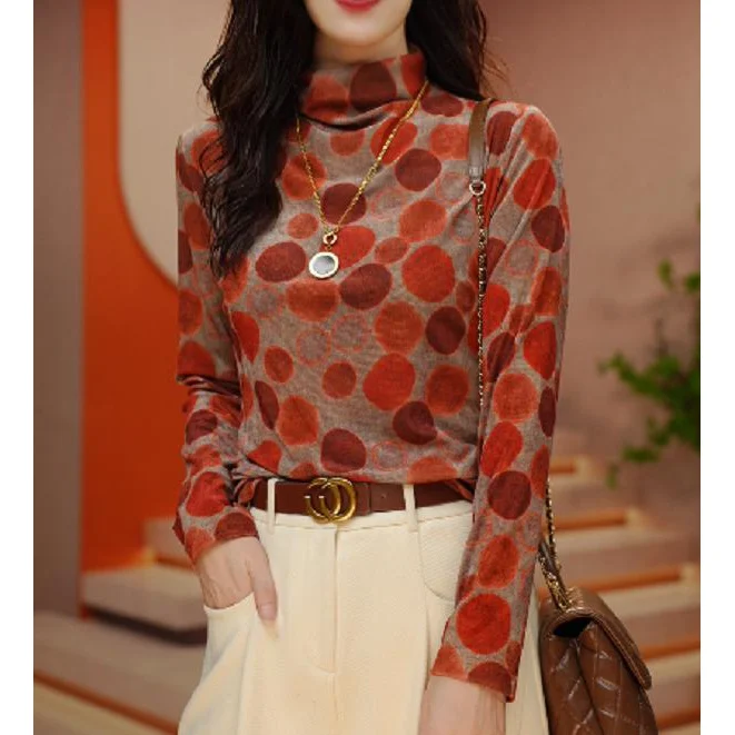 

Модный флокирующий теплый топ, Высококачественная универсальная одежда для похудения, высокая эластичность, Базовая рубашка в западном стиле для женщин