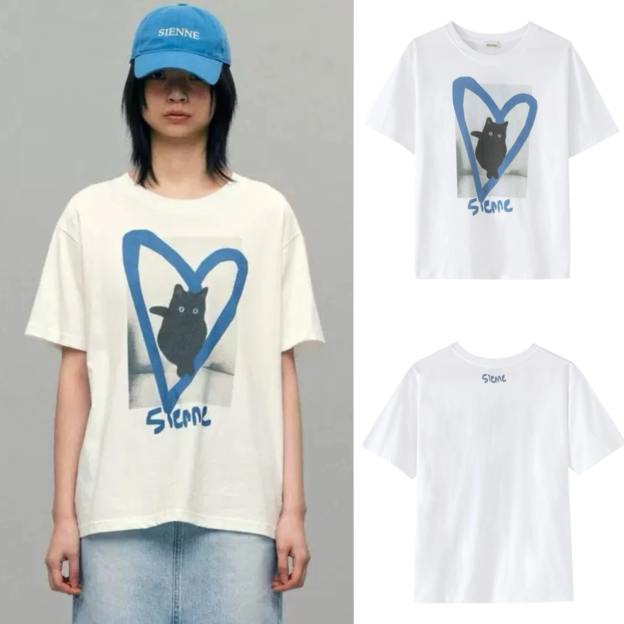 

Loose round Ne ort Sve T-irt Women's Print Casual Sle Cotton Summer Moisture ng Creative Pattern T-irt