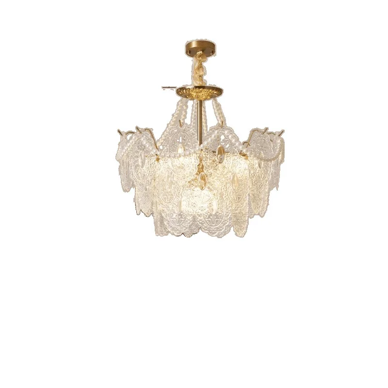

French living room glass chandelier, full spectrum eye protection, warm and romantic dining room bedroom light