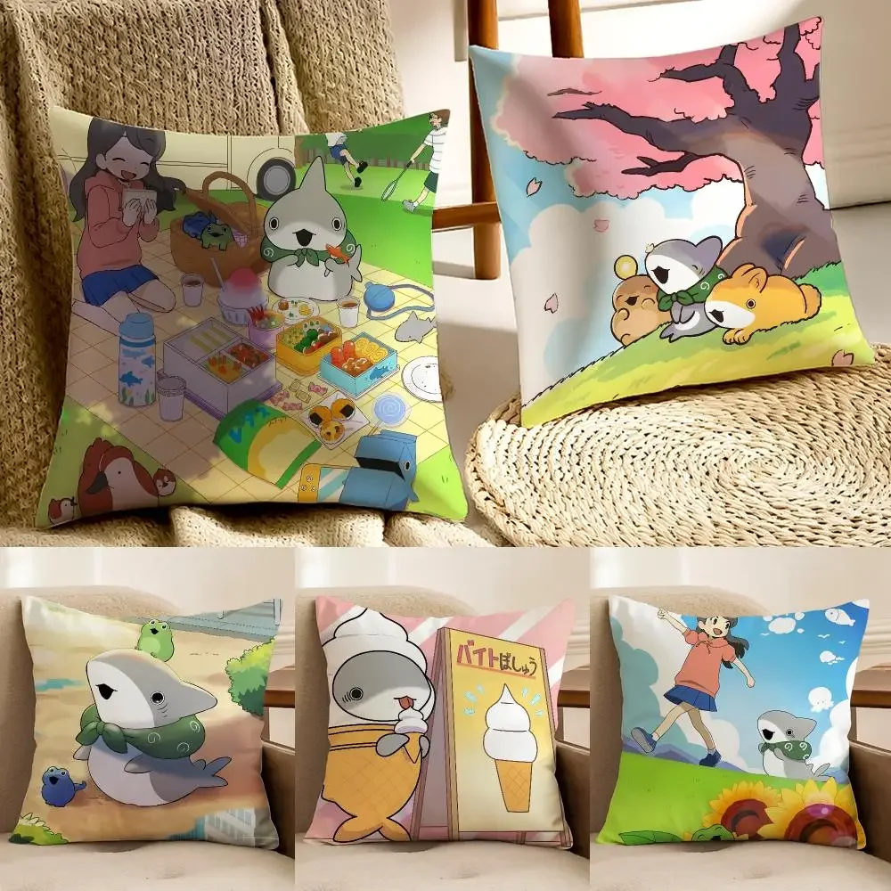 Cute Shortanime O-Odekake Kozame Cushion Cover Faux fur decorative Dark academia style Cat scratching post Rustic pillow cover