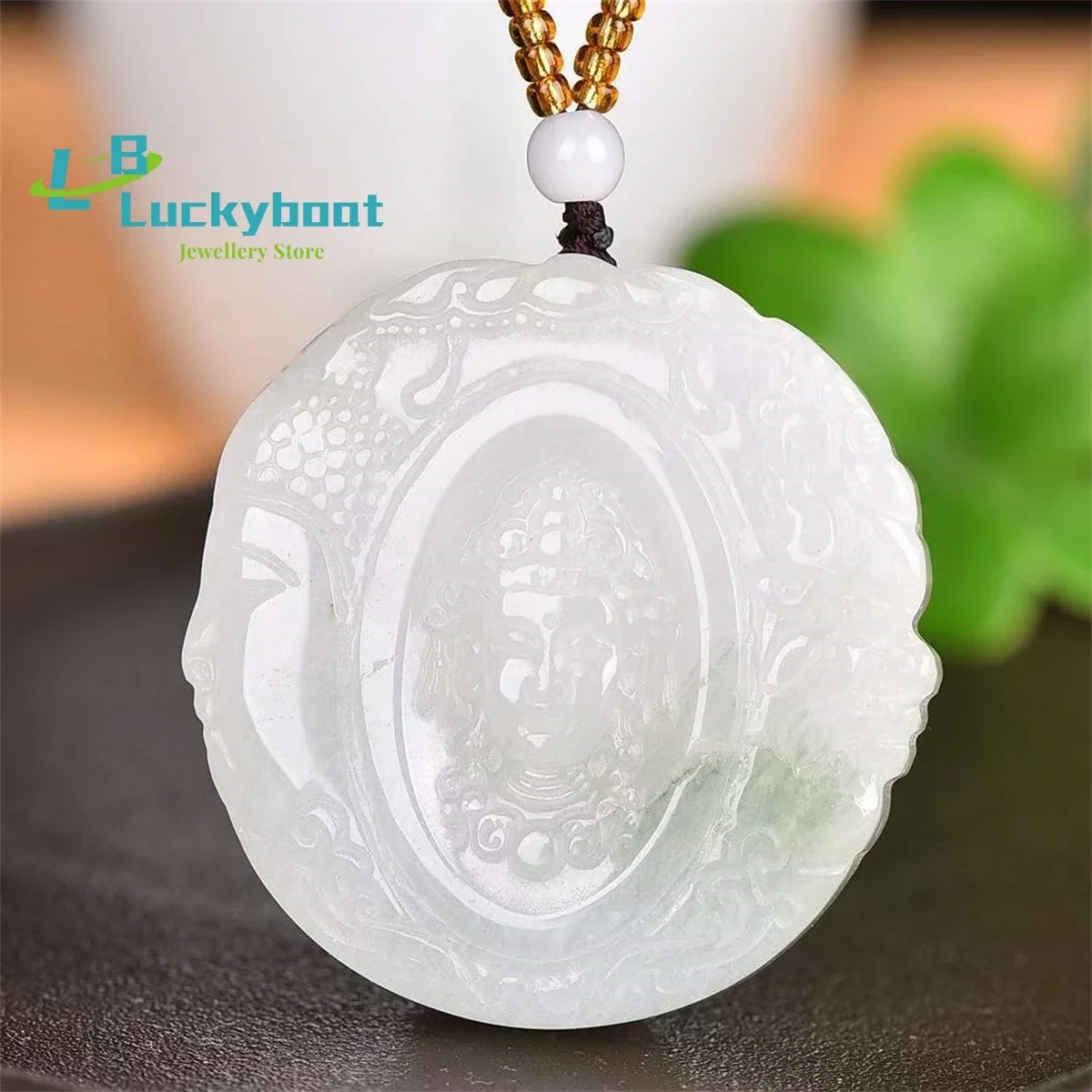 

Натуральный Tianshan Cui Yi Nian Buddha Magic Circle Подвеска-подвеска Простая и персонализированная модная универсальная для мужчин и женщин