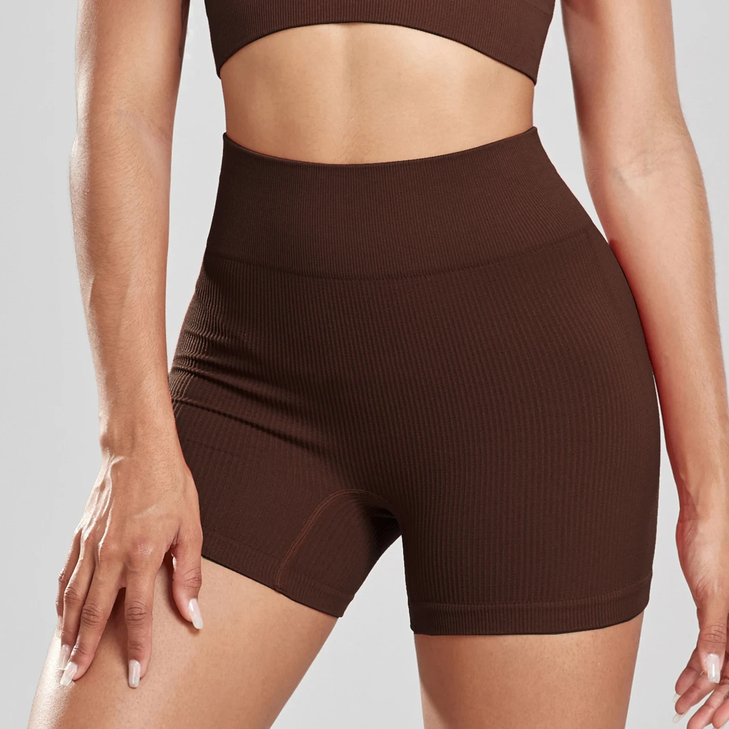 Short de yoga taille haute sans couture pour femme, collants de motard, leggings de sport minces, élastique, entraînement sportif, chaud