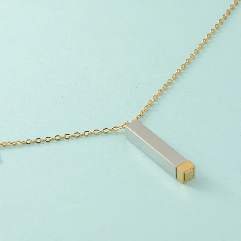 Fnixtar 10 Stück versteckte Anhänger-Charms, hochglanzpoliert, Edelstahl, quadratisch, Würfelstange für DIY-Halskette, Schmuck, Freunde, Liebhaber – Detail 14