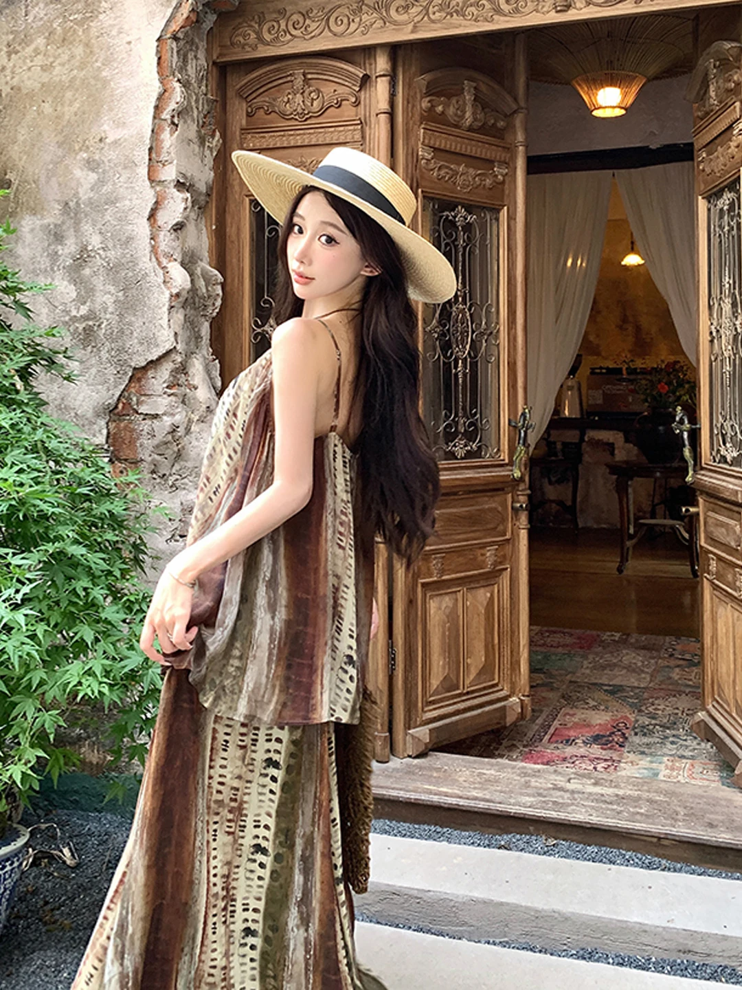 n العرقية Sle قطعتين مجموعة الصيف خمر الدكتور ملابس السفر المرأة Faion يوننان دالي الجذب السياحي #5