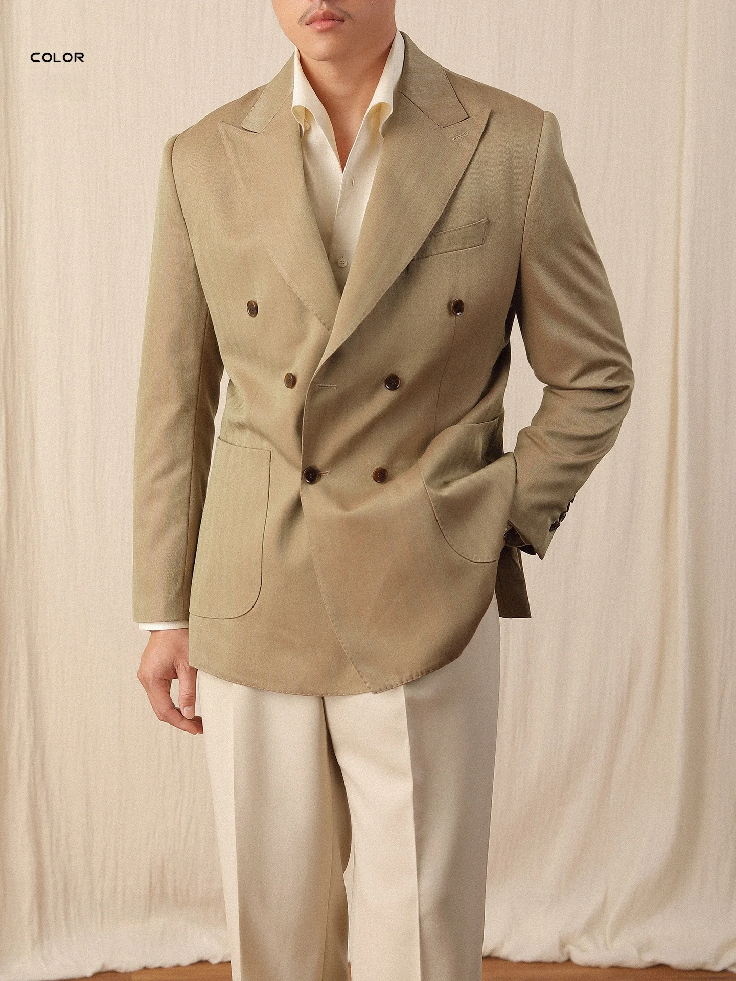 

Double-Breasted Men's Suit Casual Classic Six-Two Slim-Fit Busin Leisure Drapey Gentleman's Jaet Autumn Season