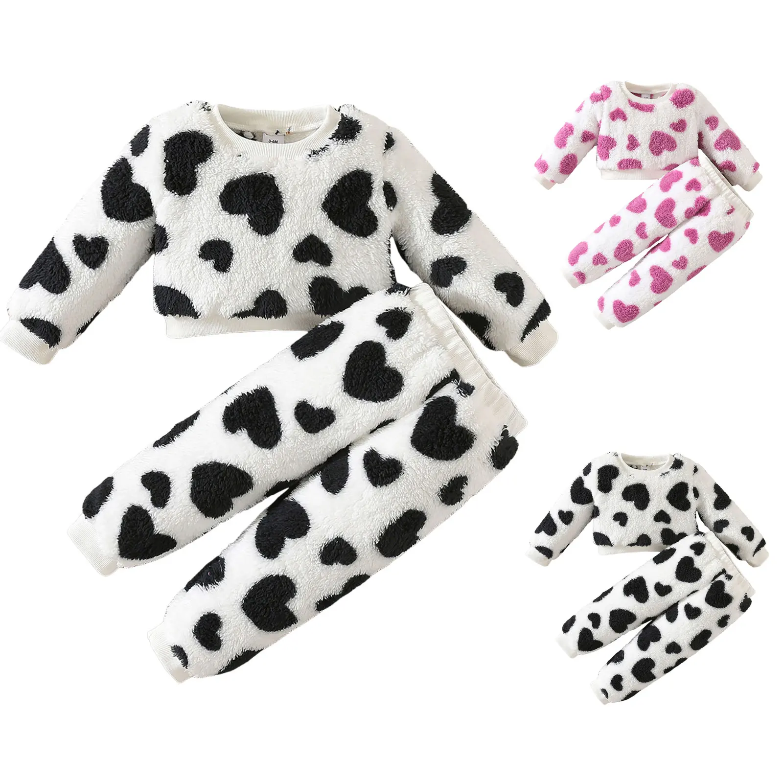 

Kids Pants Sets 2025 Teens Pajamas Set Warm Fleece Long Sleeve Casual Fall Winter Happy Halloween Girl Clothes Home Wear Apparel
