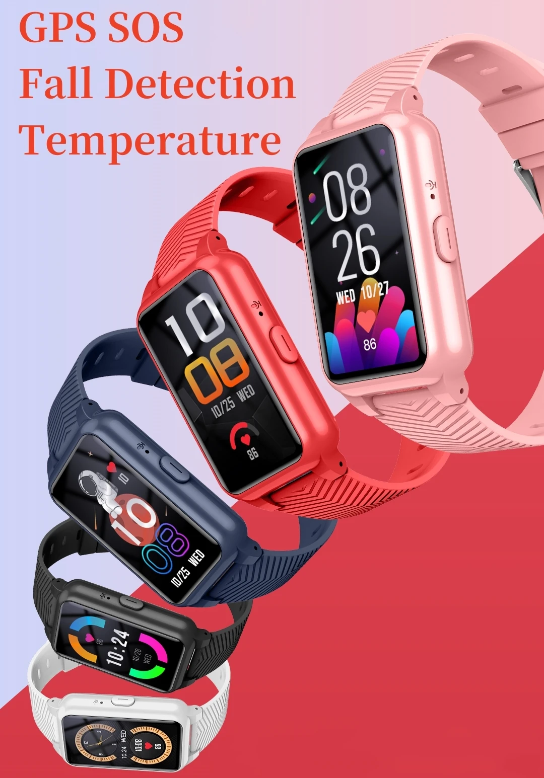 

Fall Detection Smart Watch For Senior Kids Elderly GPS Watch 4G SIM SOS Phone Call Thermometer Medicine Footprint Waterproof S10