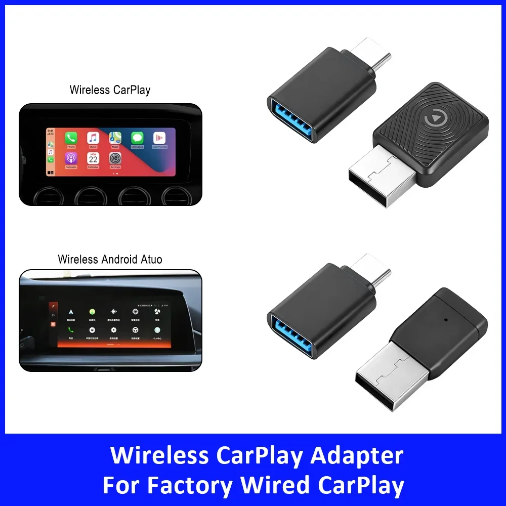 

Беспроводной адаптер Plug and Play 2 в 1, Android Auto, для заводского проводного автомобильного AI Box с автоматическим подключением