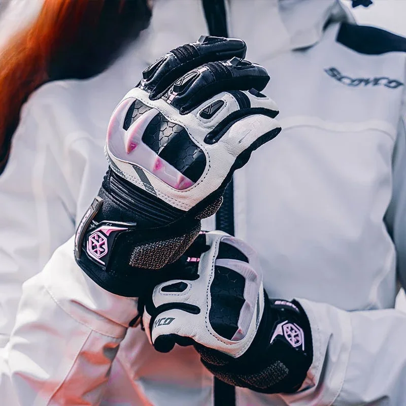 Motorcycle riding gloves women's four-season windproof locomotive anti-drop racing gloves summer breathable eagle claws