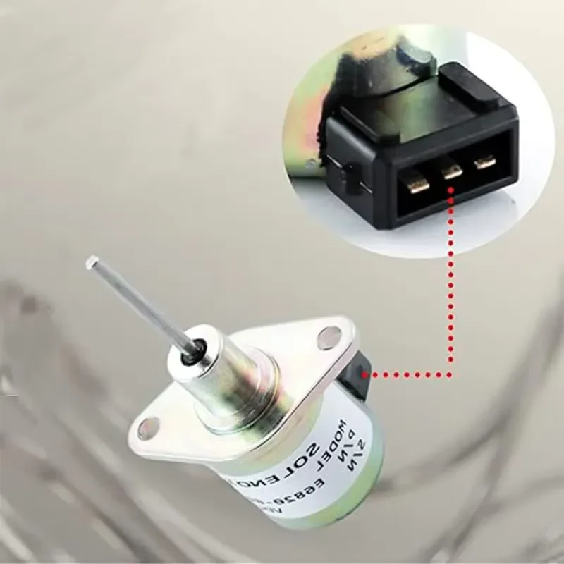 Fuel Shut Off Solenoid E6850-60012 Replacement for Kioti Tractor CK25 CK27 LK30 LK3054 Stop solenoid 12VDC