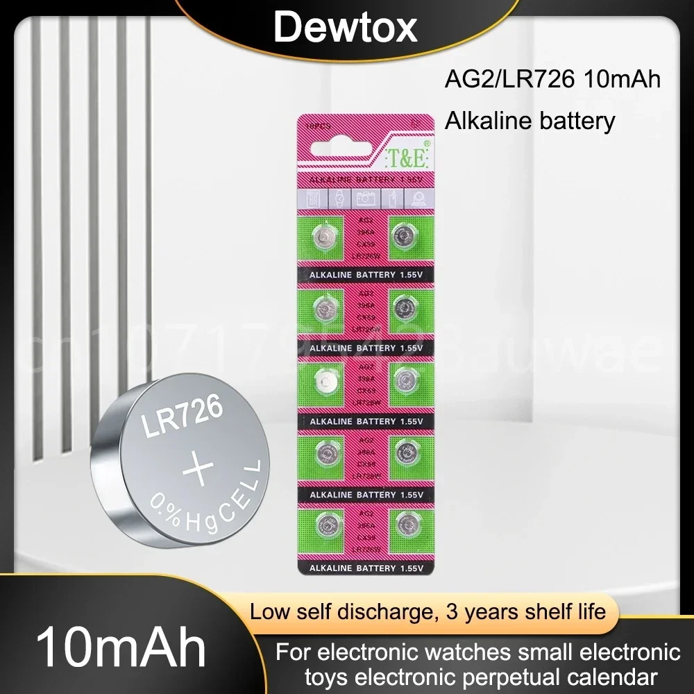 10-20PCS 1.55V AG2 AG 2 LR726 RW411 Watch Clocks Pilas Cell Coin Battery GP397 L726 SR59 SR59L SR59W SR726SW V397 Calculators