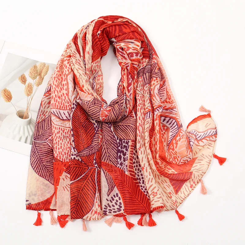 

New Lightweight Artistic Simple Cotton Linen Scarf Retro Patchwork Bohemian Cashew Printed Silk Scarf Beautiful Shawl 8SJ12