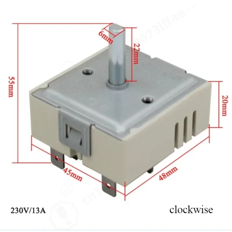 1PCS 230V 13A range oven stove Single Energy Regulator Cooktop Control Switch electric range infinite switch cooker spare parts
