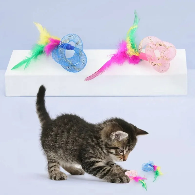 Cat Toy, Spring Wire Tube with Feathers, Scratch Resistant, Bite Resistant, Interactive, and Stress Relieving Pet Supplies