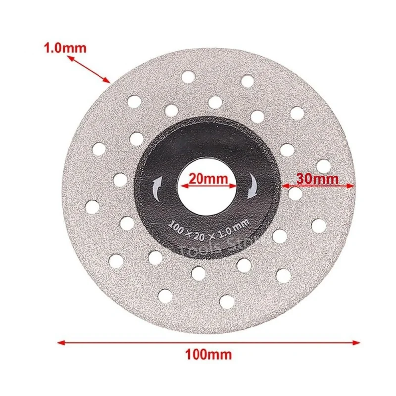 Imagem -02 - Disco de Corte de Diamante de 100*20 mm Lajes de Lâmina de Serra Ultrafina Telhas de Porcelana Discos de Corte de Cerâmica de Mármore para Moedor de Ângulo