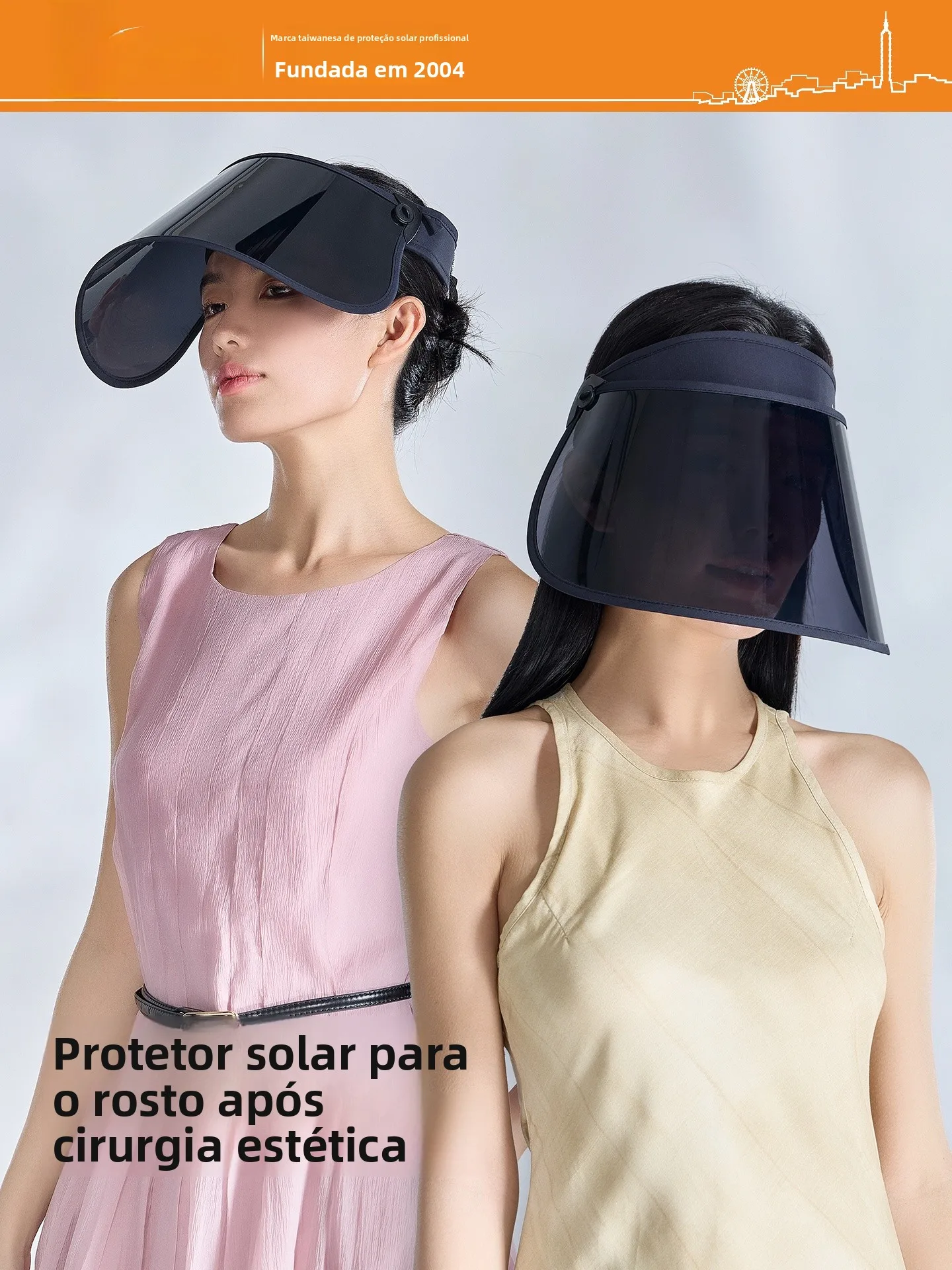uv100-medical-aesthetic-sun-protection-face-mask-women's-post-operative-uv-protection-empty-top-hat-breathable-face-guard-sun