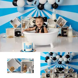 Boss Baby Shower Backdrop Kids Cake Smash Photography Props Child 1st Birthday Party Photoshoot Studio Backgrounds