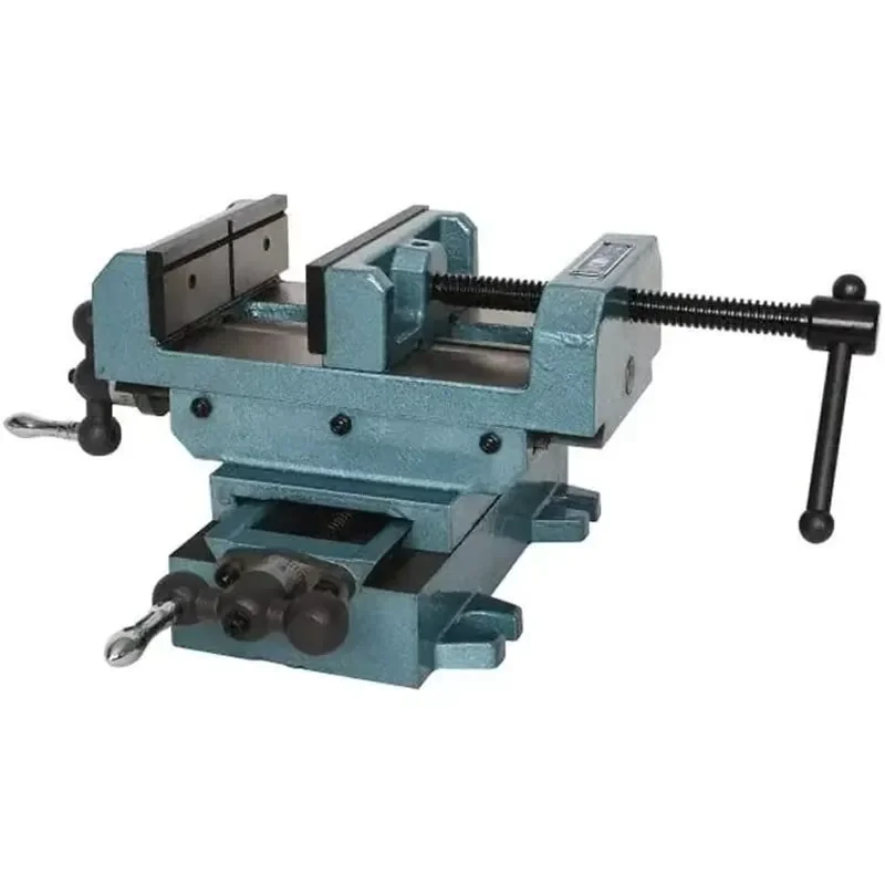 125mm Cross Vise for Drill Press Machine Heavy Duty Bench Clamp Tool for Woodworking Metalworking Precision Drilling