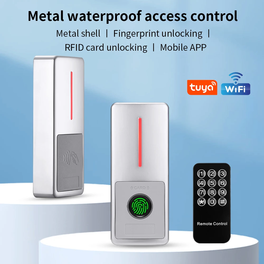 

125 кГц/13,56 МГц клавиатура контроля доступа автономное приложение Tuya WG выход 10000 пользователь карт IP67 клавиатура с металлической подсветкой из цинкового сплава