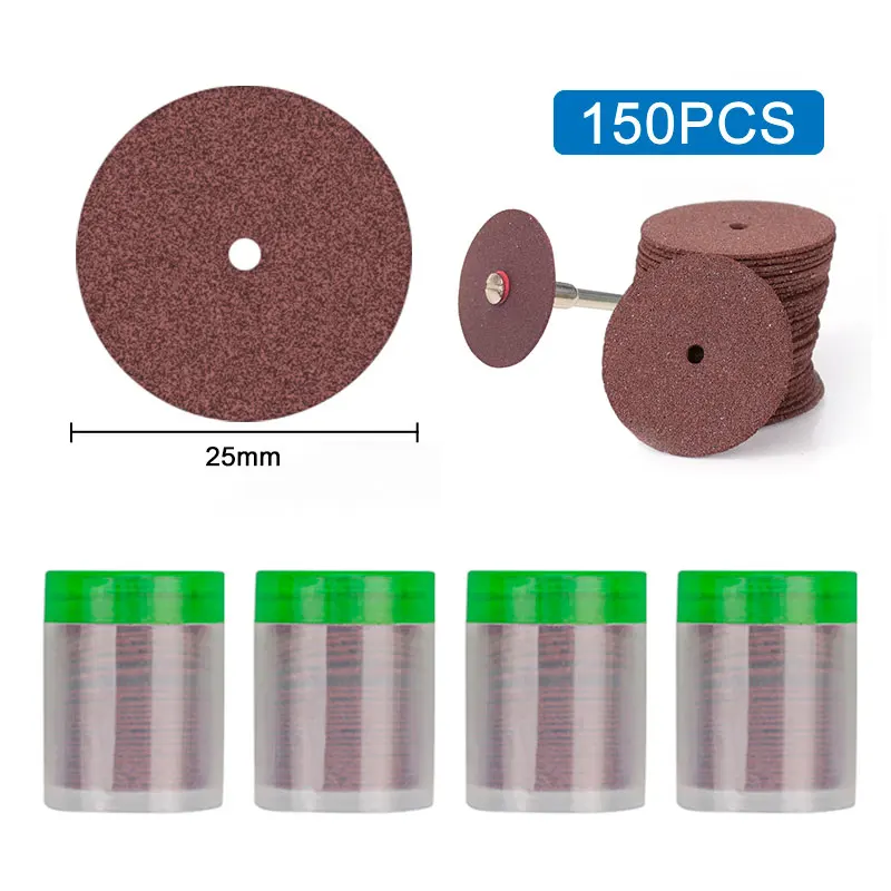 150pcs Resin Cut off Wheel Disc 25mm Metal Cutting Disc Abrasive Disc Tools  for Dremel Rotary Tool Accessories