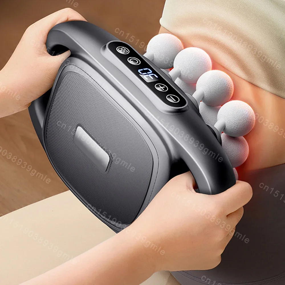 

Heads Fascia Gun Electric Infrared High Frequency Vibration Massage Gun Body Back Shoulder Muscle Relaxation Massage Tool