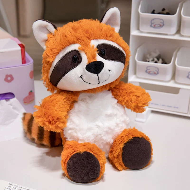 25cm/9.84inch Kawaii Stuffed Animal Toys Soft Plush Raccoon Plush Sloth Red Panda Lovely Jungle Animal Toy Christmas Gift Toys