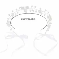 Fashion Sparkling Wedding Headband Pearls Flower Bride Crown Tiaras Korean Style Beaded Women's Headpieces Banquet Event 5