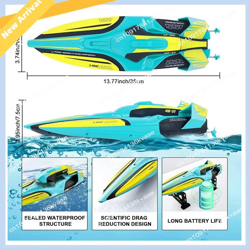 M01K S1 2.4G High-Speed Remote Control Speedboat 30Km/H Waterproof Electric Remote Control Double Propoler
