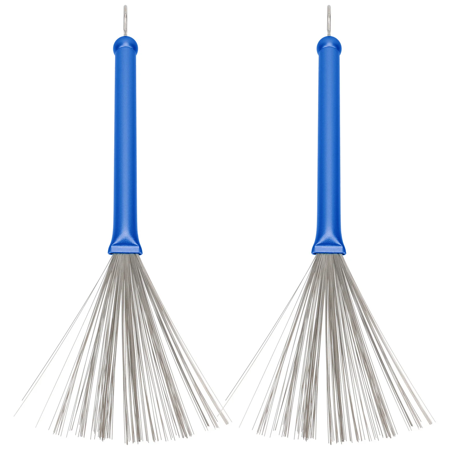 

2 Pcs Drum Brush Retractable Stainless Steel Wire Brushes Drumming Accessories Blue