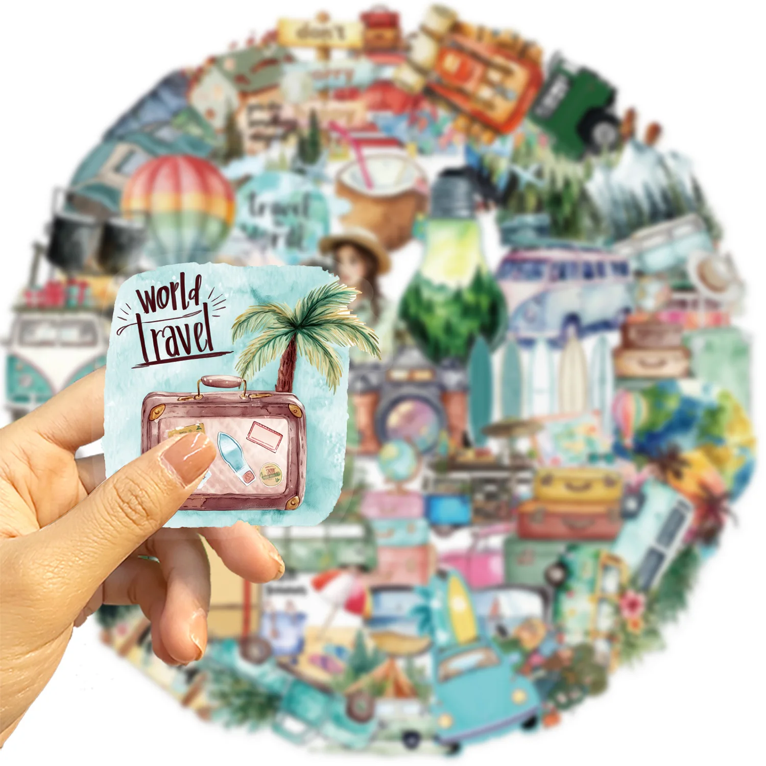 

10/30/50Pcs Minimalist Outdoor Travel Creativity Graffiti PET Stickers DIY Guitar Phone Water Cup Skateboard Waterproof Stickers