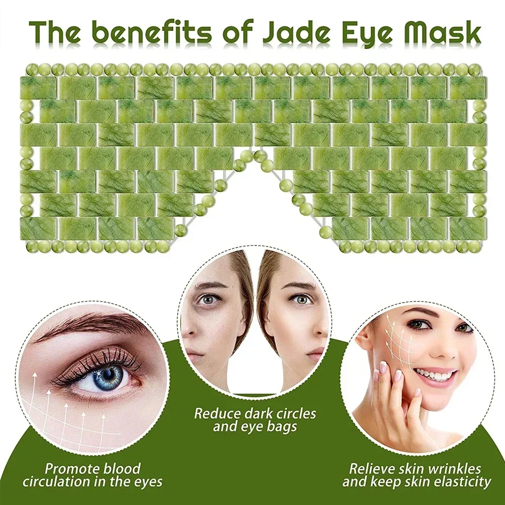 1Pc Cooling Jade Eye Mask Massager Natural Jade Eye Mask for Eye Relax Sleep Massager Mask Stone Spa Face Skin Care Tools Beauty