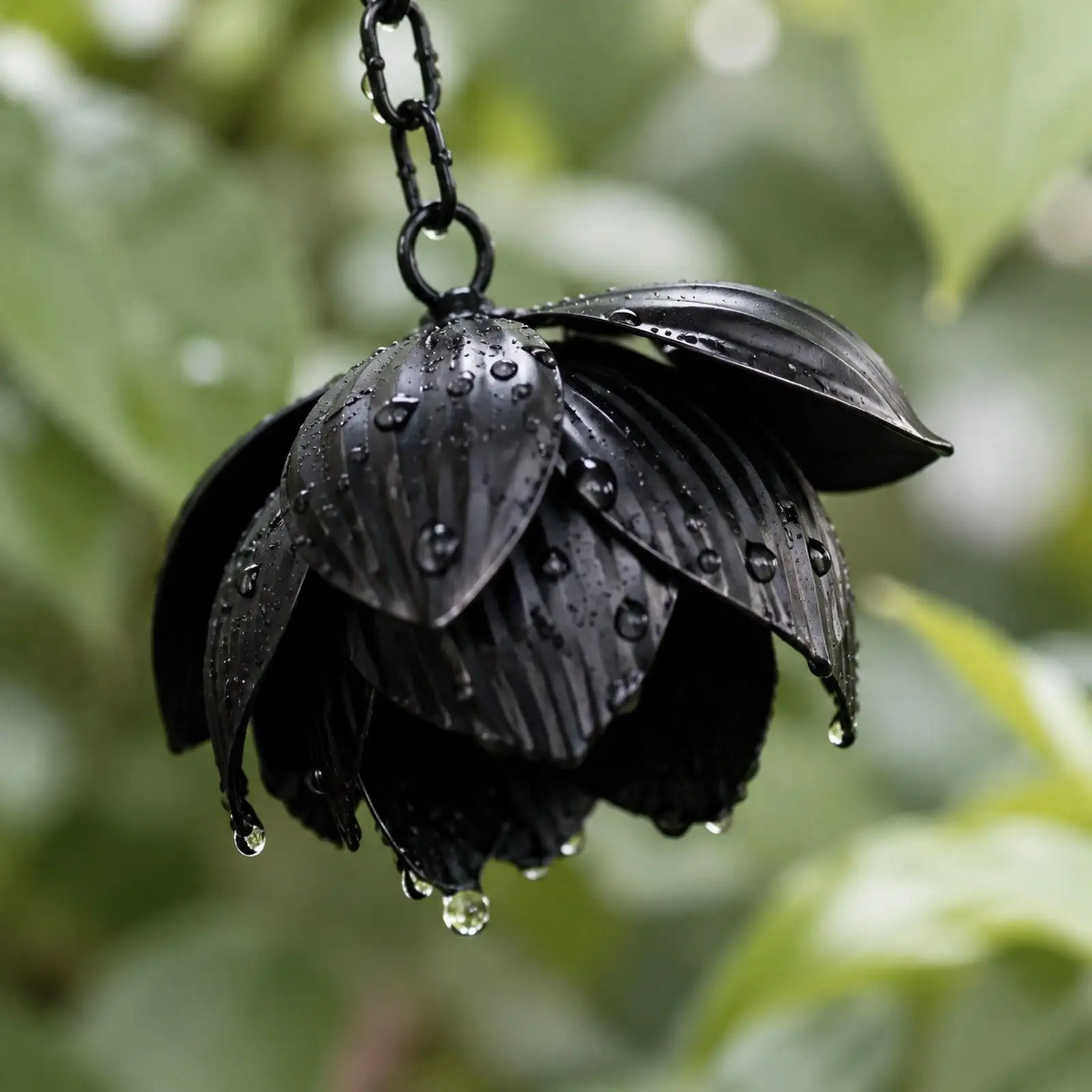Flower Rain Chain Cup Rain Chain Multipurpose Iron Elegant Pouring Cups Decorative Decor for Backyard Sheds Outdoor Garden