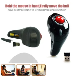 CHYI 2.4G Wireless Trackball Mouse USB Air Laser Mouse ergonomico palmare ottico Mause per computer portatile mano destra sinistra