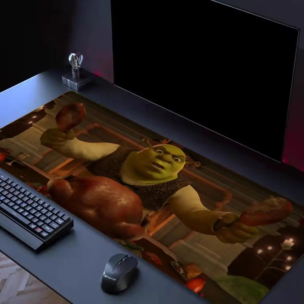 S-Shreks Cartoon Funny Mouse Pad Tapetes de Mesa Teclado, Borracha Kawai, Tapete de Mesa Antiderrapante, XXL90x40cm