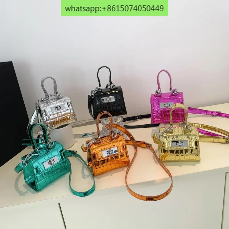 Bag female patent leather glossy stone mini small square bag texture foreign shoulder crossbody bag