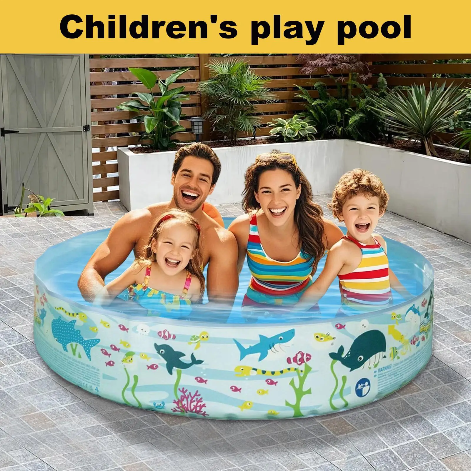 

Paddling Pool Tubs Animal Design water play Toys Hard-Sided Playhouse Activities for Backyard Vacation Pond Patio